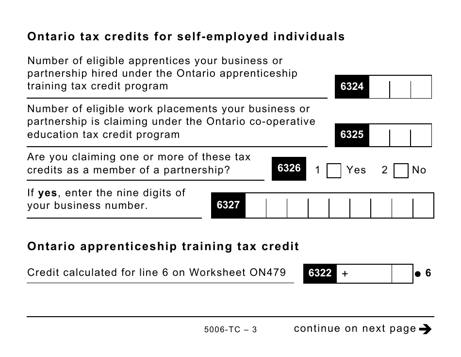 Form 5006-TC (ON479) Ontario Credits (Large Print) - Canada, Page 3