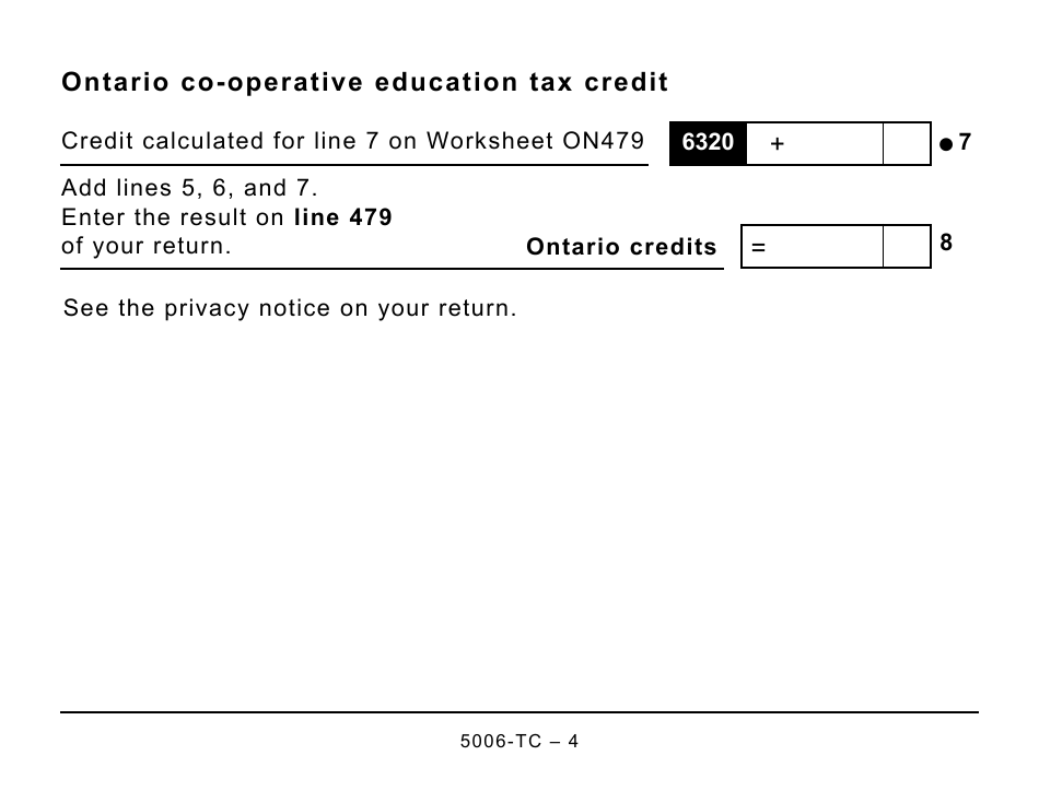 Form 5006-TC (ON479) Ontario Credits (Large Print) - Canada, Page 4