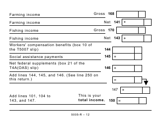 Form 5005-R Income Tax and Benefit Return (Large Print) - Canada, Page 12