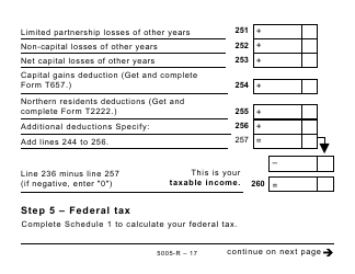 Form 5005-R Income Tax and Benefit Return (Large Print) - Canada, Page 17