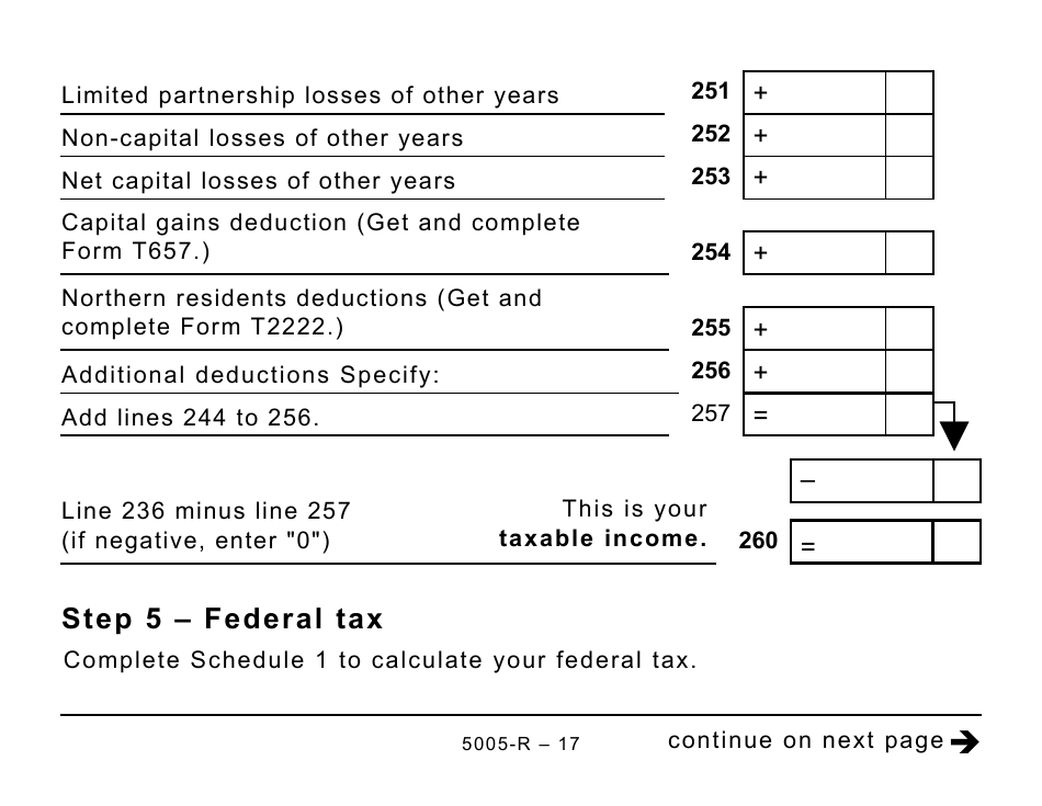 Form 5005-R Income Tax and Benefit Return (Large Print) - Canada, Page 17