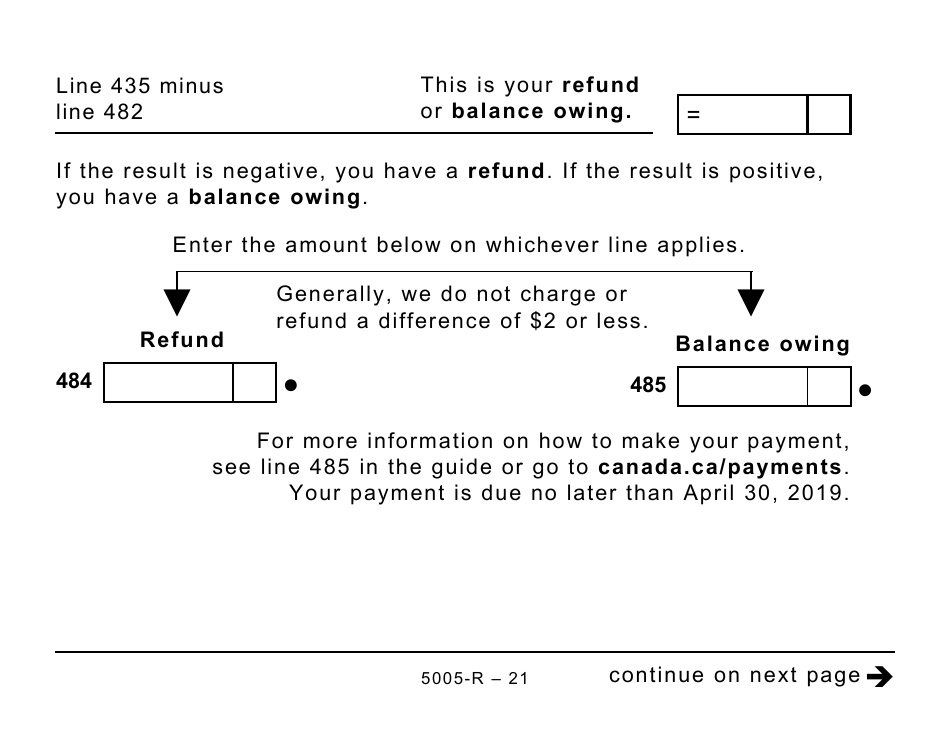 Form 5005-R Income Tax and Benefit Return (Large Print) - Canada, Page 21