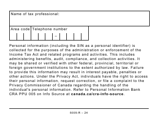 Form 5005-R Income Tax and Benefit Return (Large Print) - Canada, Page 24
