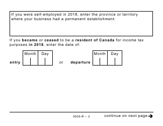 Form 5005-R Income Tax and Benefit Return (Large Print) - Canada, Page 3