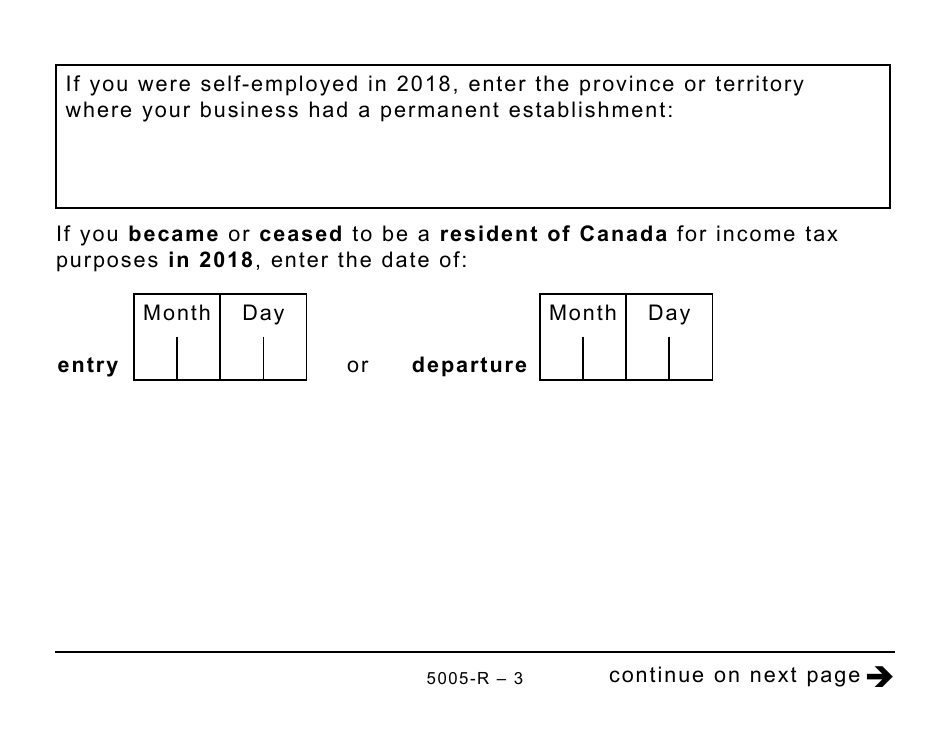 Form 5005-R Income Tax and Benefit Return (Large Print) - Canada, Page 3