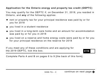 Form 5006-TG (ON-BEN) Application for the Ontario Trillium Benefit and the Ontario Senior Homeowners&#039; Property Tax Grant (Large Print) - Canada, Page 3