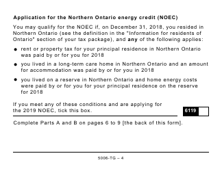 Form 5006-TG (ON-BEN) Application for the Ontario Trillium Benefit and the Ontario Senior Homeowners&#039; Property Tax Grant (Large Print) - Canada, Page 4