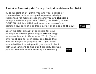 Form 5006-TG (ON-BEN) Application for the Ontario Trillium Benefit and the Ontario Senior Homeowners&#039; Property Tax Grant (Large Print) - Canada, Page 6