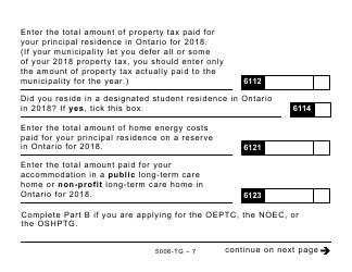 Form 5006-TG (ON-BEN) Application for the Ontario Trillium Benefit and the Ontario Senior Homeowners&#039; Property Tax Grant (Large Print) - Canada, Page 7