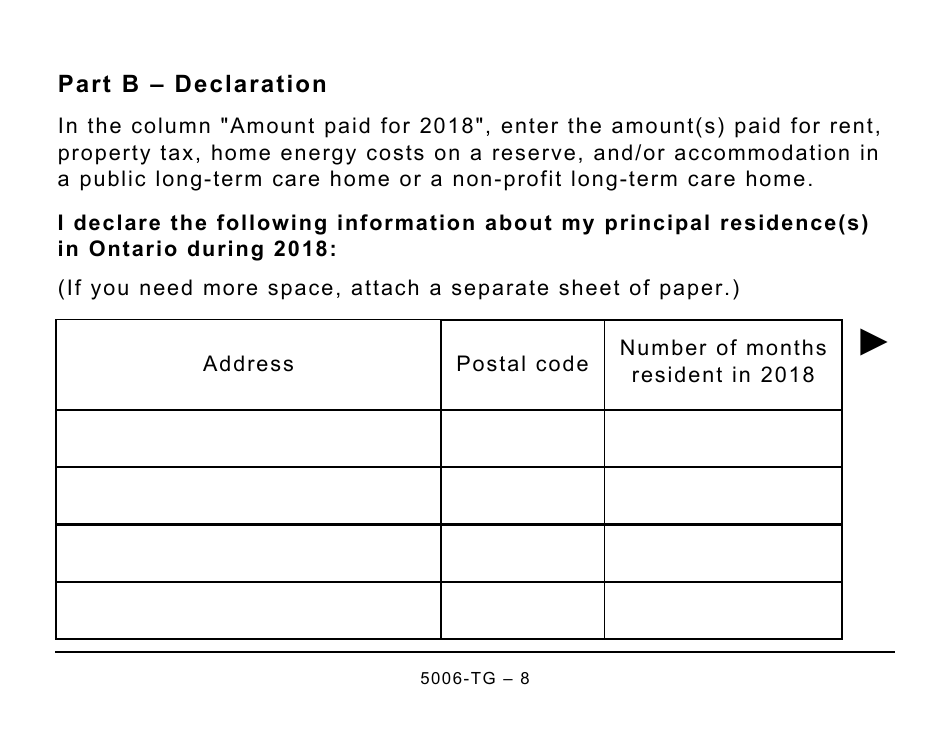 Form 5006-TG (ON-BEN) Application for the Ontario Trillium Benefit and the Ontario Senior Homeowners Property Tax Grant (Large Print) - Canada, Page 8
