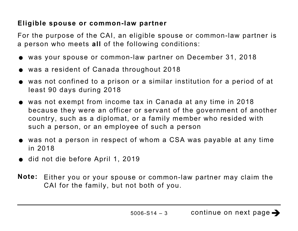 Form 5006-S14 Schedule 14 Climate Action Incentive (Large Print) - Canada, Page 3