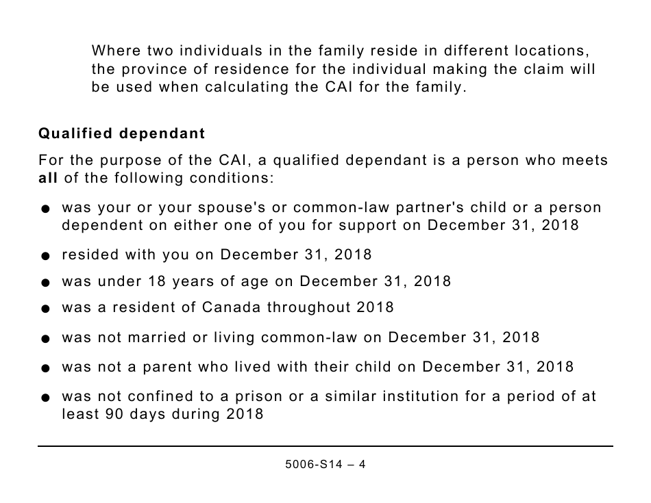 Form 5006-S14 Schedule 14 Climate Action Incentive (Large Print) - Canada, Page 4