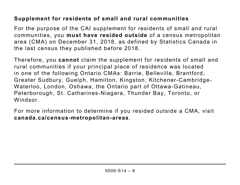 Form 5006-S14 Schedule 14 Climate Action Incentive (Large Print) - Canada, Page 6