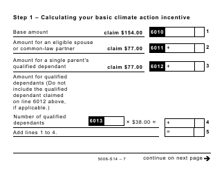 Form 5006-S14 Schedule 14 Climate Action Incentive (Large Print) - Canada, Page 7