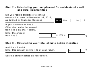 Form 5006-S14 Schedule 14 Climate Action Incentive (Large Print) - Canada, Page 8