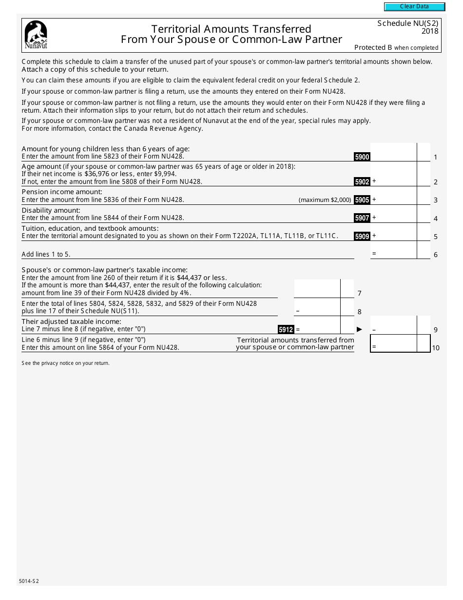 Form 50104-S2 Schedule NU(S2) Download Fillable PDF or Fill Online