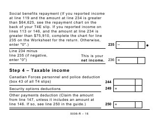 Form 5006-R Income Tax and Benefit Return (Large Print) - Canada, Page 16