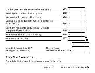 Form 5006-R Income Tax and Benefit Return (Large Print) - Canada, Page 17