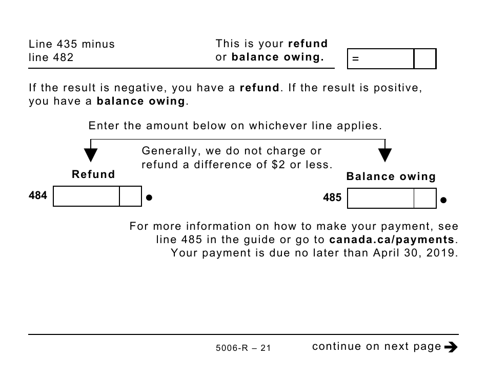 Form 5006-R Income Tax and Benefit Return (Large Print) - Canada, Page 21