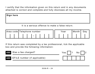 Form 5006-R Income Tax and Benefit Return (Large Print) - Canada, Page 24