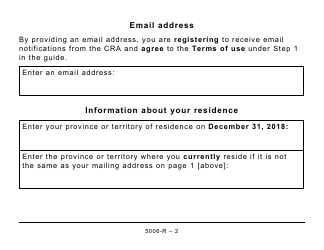 Form 5006-R Income Tax and Benefit Return (Large Print) - Canada, Page 2