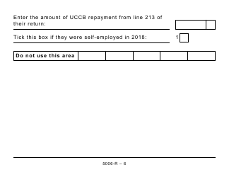 Form 5006-R Income Tax and Benefit Return (Large Print) - Canada, Page 6