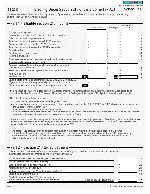 Form 5013-SC Schedule C 2018 Printable Pdf