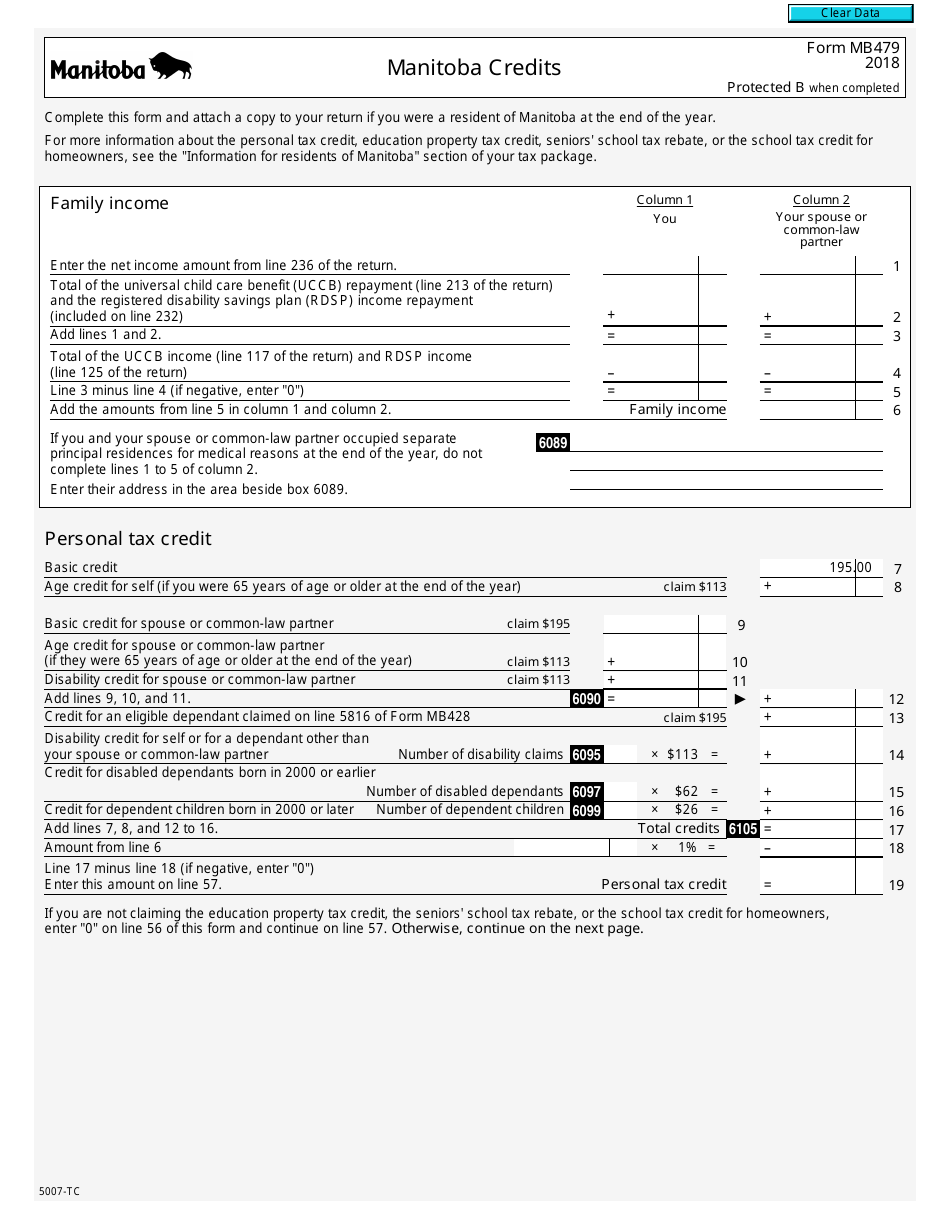 Form 5007-TC (MB479) - 2018 - Fill Out, Sign Online and Download ...