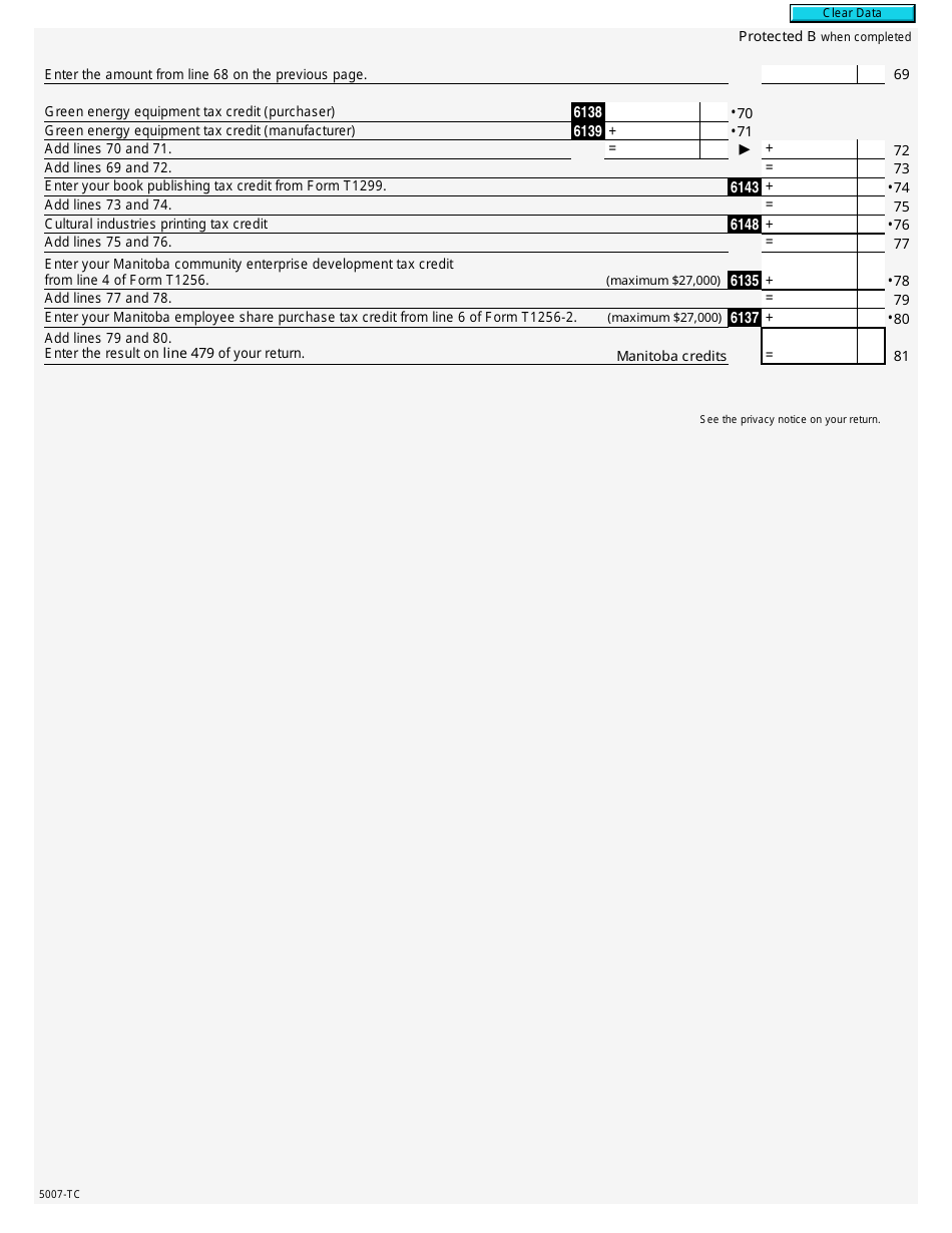 Form 5007-TC (MB479) Manitoba Credits - Canada, Page 4