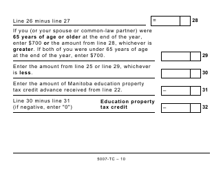 Form 5007-TC (MB479) Manitoba Credits (Large Print) - Canada, Page 10