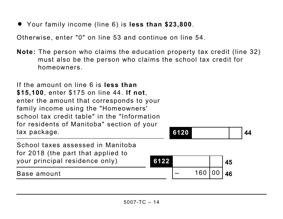 Form 5007-TC (MB479) Manitoba Credits (Large Print) - Canada, Page 14