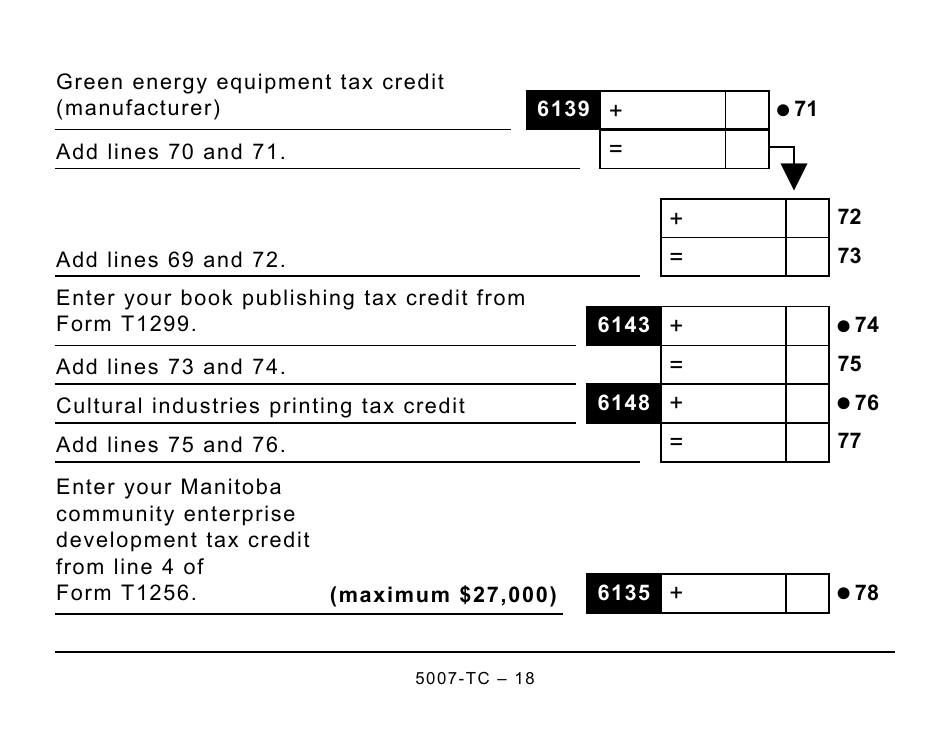 Form 5007-TC (MB479) Manitoba Credits (Large Print) - Canada, Page 18