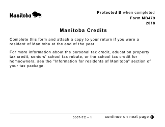 Form 5007-TC (MB479) Manitoba Credits (Large Print) - Canada