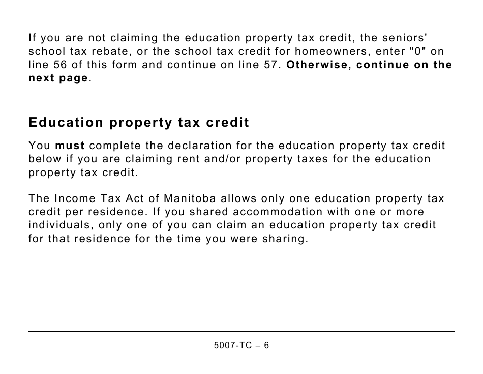 Form 5007-TC (MB479) Manitoba Credits (Large Print) - Canada, Page 6
