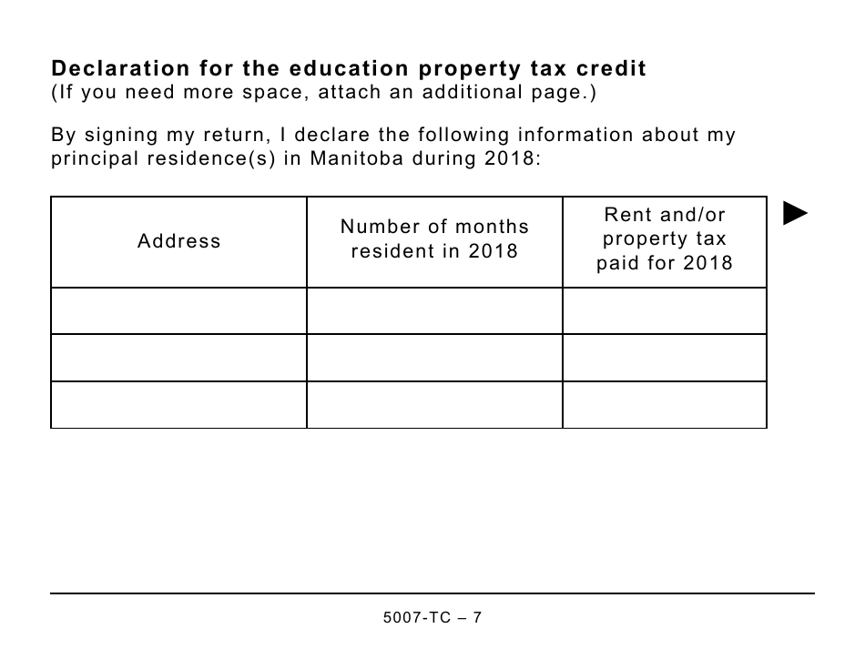 Form 5007-TC (MB479) Manitoba Credits (Large Print) - Canada, Page 7