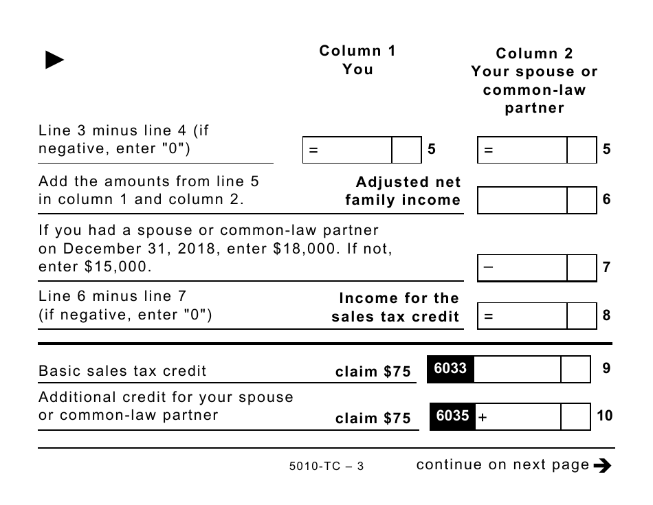 Form 5010-TC (BC479) British Columbia Credits (Large Print) - Canada, Page 3