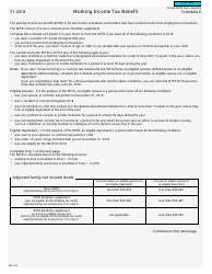 Document preview: Form 5010-S6 Schedule 6 Working Income Tax Benefit - Canada, 2018