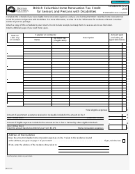 Document preview: Form 5010-S12 Schedule BC(S12) British Columbia Seniors Home Renovation Tax Credit and Persons With Disabilities - Canada