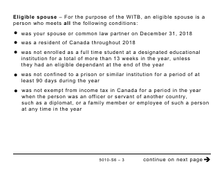 Form 5010-S6 Schedule 6 Working Income Tax Benefit (Large Print) - Canada, Page 3