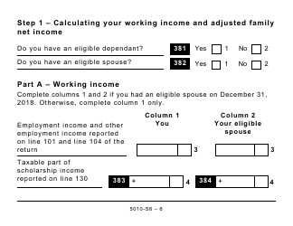 Form 5010-S6 Schedule 6 Working Income Tax Benefit (Large Print) - Canada, Page 6