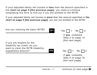 Form 5009-S6 Schedule 6 Working Income Tax Benefit (Large Print) - Canada, Page 11