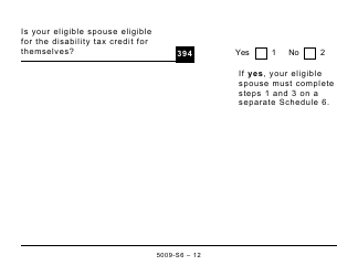 Form 5009-S6 Schedule 6 Working Income Tax Benefit (Large Print) - Canada, Page 12