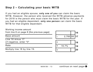 Form 5009-S6 Schedule 6 Working Income Tax Benefit (Large Print) - Canada, Page 13