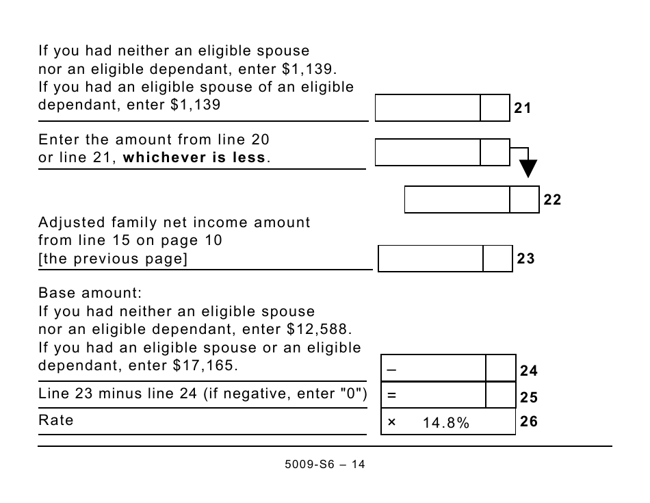 Form 5009-S6 Schedule 6 Working Income Tax Benefit (Large Print) - Canada, Page 14