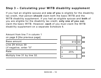 Form 5009-S6 Schedule 6 Working Income Tax Benefit (Large Print) - Canada, Page 16