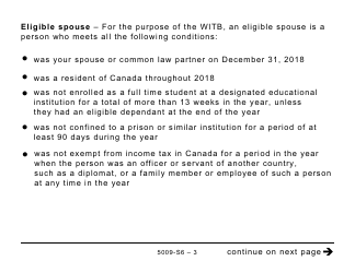 Form 5009-S6 Schedule 6 Working Income Tax Benefit (Large Print) - Canada, Page 3