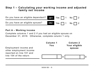 Form 5009-S6 Schedule 6 Working Income Tax Benefit (Large Print) - Canada, Page 6