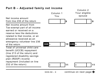 Form 5009-S6 Schedule 6 Working Income Tax Benefit (Large Print) - Canada, Page 9