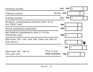 Form 5010-R Income Tax and Benefit Return (Large Print) - Canada, Page 12