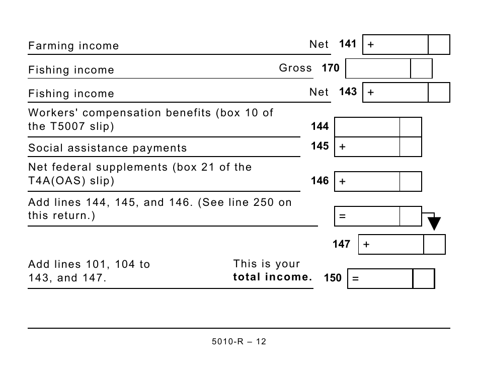 Form 5010-R Income Tax and Benefit Return (Large Print) - Canada, Page 12